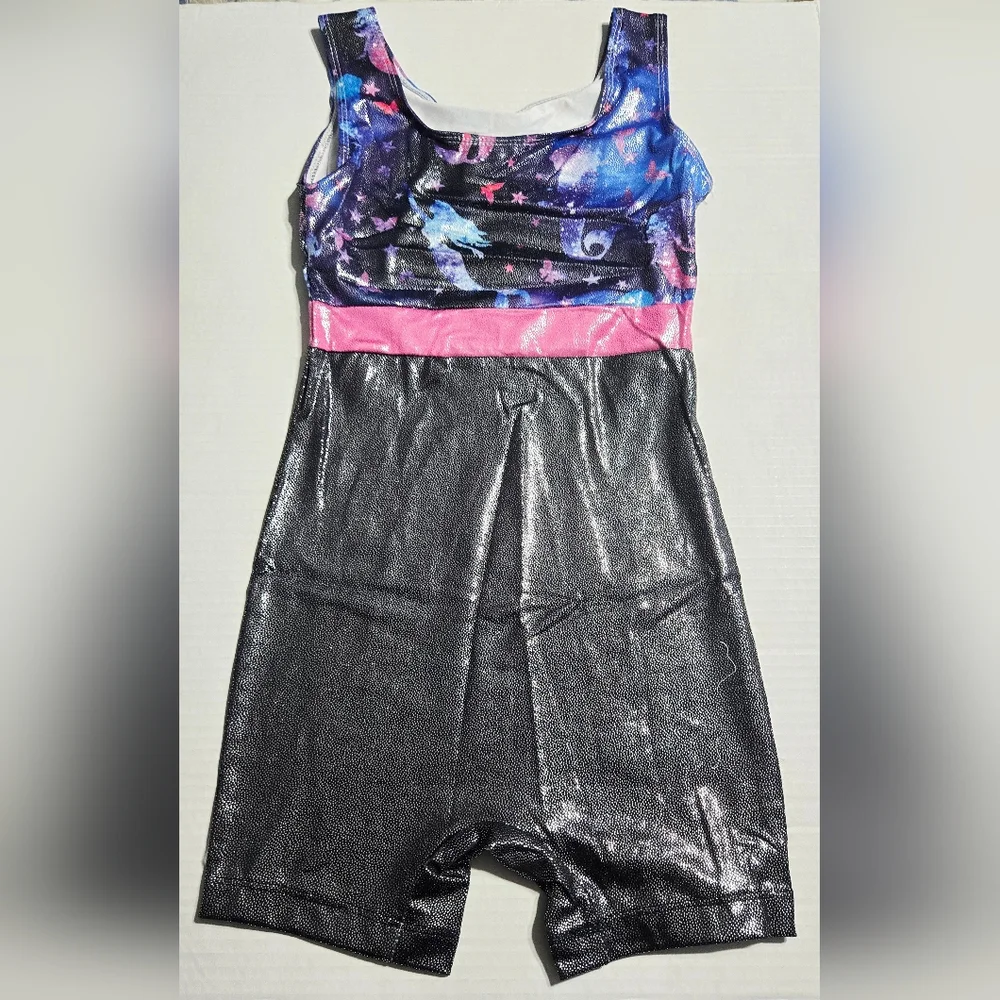 Girls Gymnastics Leotards Unitard‎ Biketard Clothes Cute Tumbling 9/10